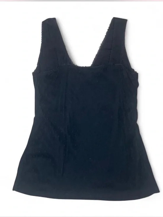 INC Black Surplice Tank Top with Gold Abstract Embroidery Y2K Grunge Western- S - Picture 4 of 4